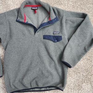 Patagonia Synchilla Gray Fleece with Red Trim
